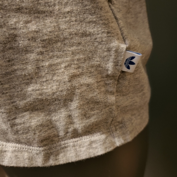 Retro Adidas retro 70's racing stripe shoulders tshirt crew ringer collar - Picture 3 of 5